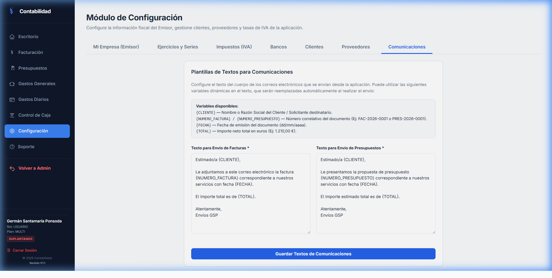 Configuración de comunicaciones automatizadas en GSP