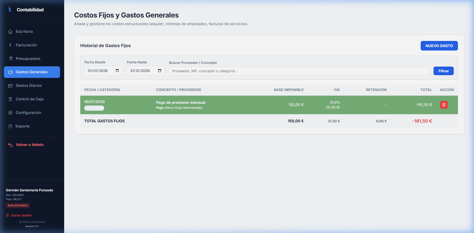 Control de Gastos y Caja en el Software de Contabilidad GSP